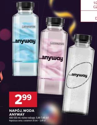 Napój, woda Anyway różne rodzaje promocja w Stokrotka