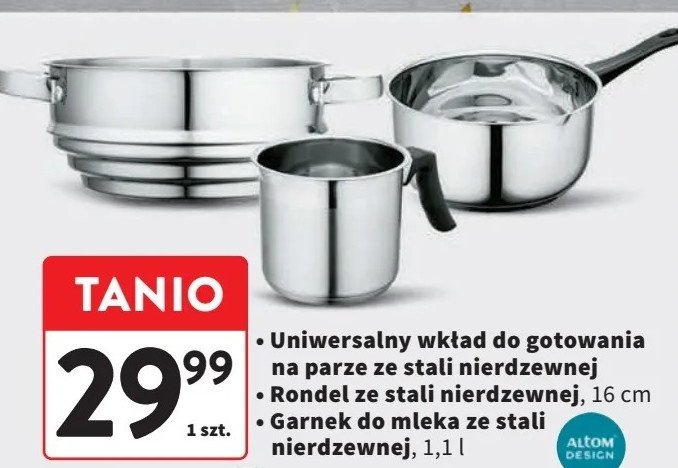 Garnek do mleka 12 cm Altom promocja w Intermarche