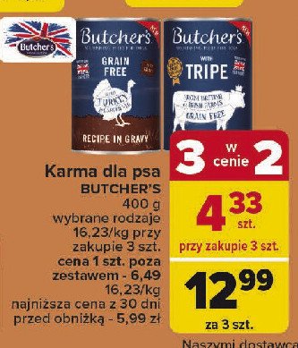 Karma dla psa pasztet z wołowina Butcher's promocja