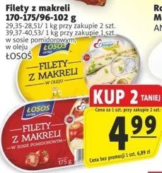 Filety z makreli w oleju Łosoś promocja w Prim Market