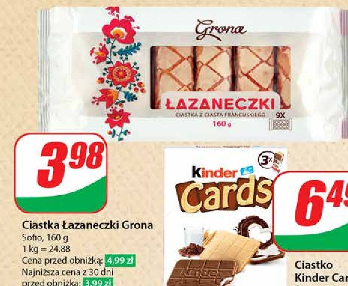 Łazaneczki z ciasta francuskiego Grona promocja