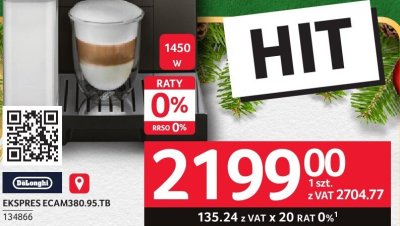 Ekspres do kawy DeLonghi ECAM380.95.TB promocja w Selgros