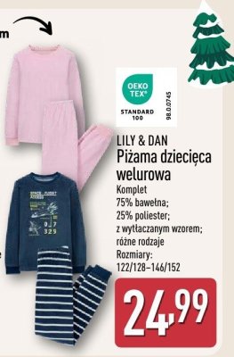 Piżama dziecięca welurowa promocja w Aldi