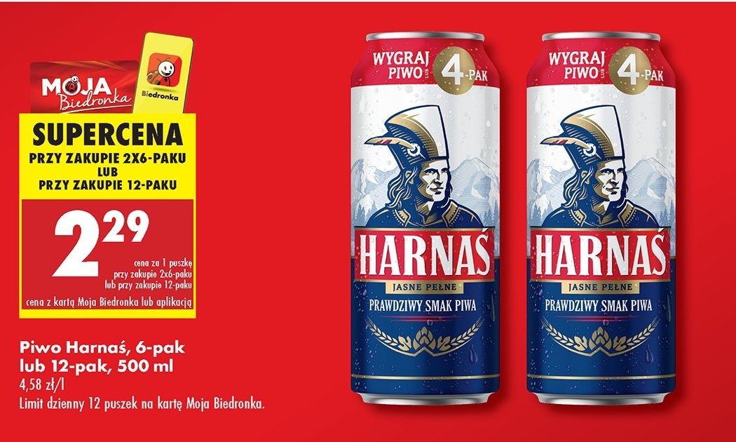 Piwo Harnaś promocja w Biedronka