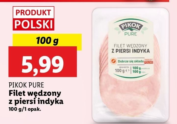 Filet wędzony z piersi indyka Pikok pure promocja