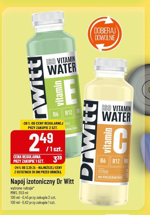 Napój green apple Dr witt vitamin water promocja w POLOmarket