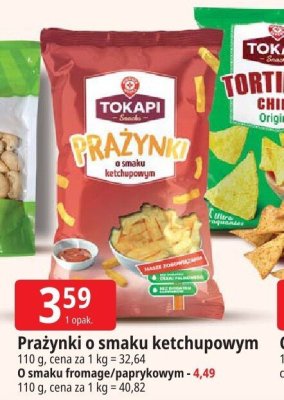 Prażynki o smaku ketchupowym Tokapi promocja w Leclerc