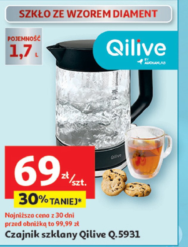 Czajnik szklany q.5931 Qilive promocja w Auchan