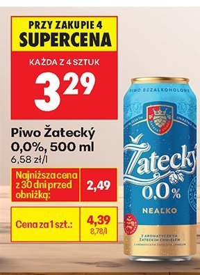Piwo Żatecký 0,0% promocja w Biedronka