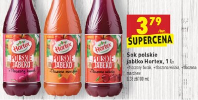 Sok tłoczony burak Hortex polskie jabłko promocja