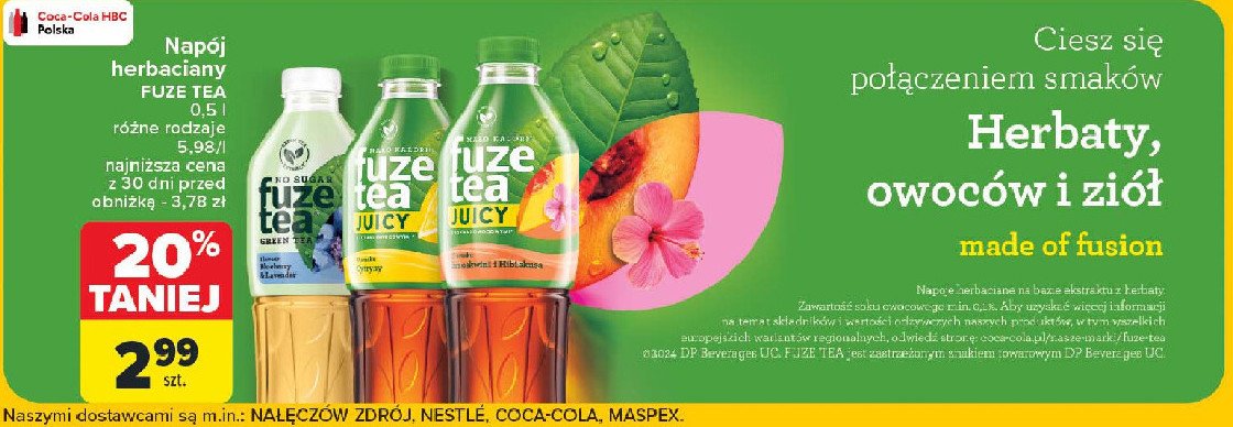 Herbata mrożona black peach hibiscus Fuzetea promocja