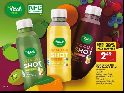 Shot vitality kiwi i limonka Vital fresh promocja