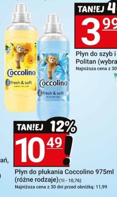 Płyn do płukania Coccolino 975ml (różne rodzaje) promocja w Hitpol