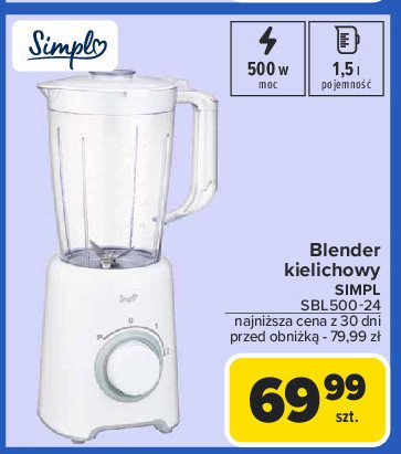 Blender kielichowy sbl500-24 Simpl promocja w Carrefour Market