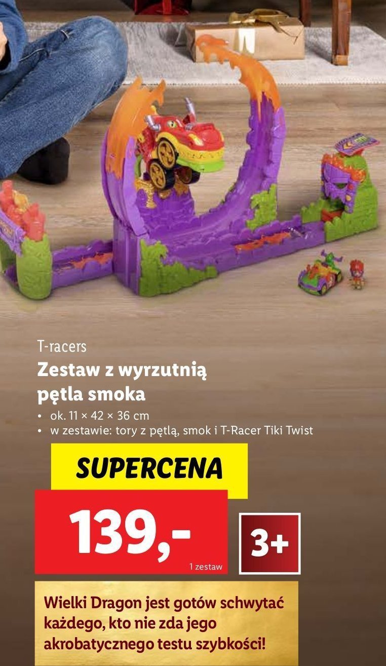 Zestaw z wyrzutnią pętla smoka T-RACERS promocja