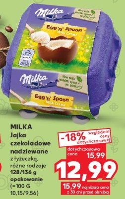 Jajka czekoladowe z nadzieniem mlecznym Milka egg'n' spoon promocja