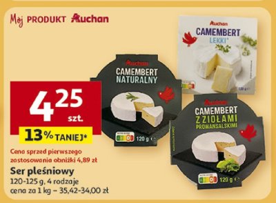 Ser pleśniowy Camembert 120-125 g, 4 rodzaje promocja w Auchan