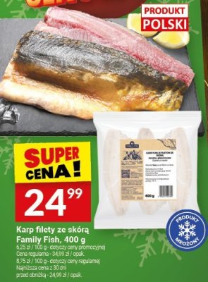 Karp filety ze skórą Family Fish, 400 g promocja w Twój Market