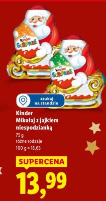Czekolada Kinder Mikołaj z jajkiem niespodzianką promocja w Lidl