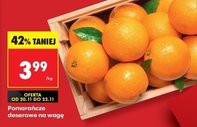 Pomarańcze deserowe na wagę promocja w Biedronka