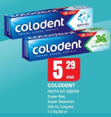 Pasta do zębów Colodent Super Biel, Super Świeżość promocja w Chorten