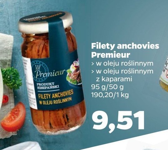 Filety anchois w oleju z kaparami Premieur promocja