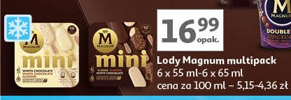 Lód mini white + almond white Algida magnum promocja