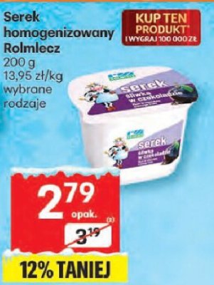 Serek Serek homogenizowany Rolmlecz wybrane rodzaje promocja w Delikatesy Centrum