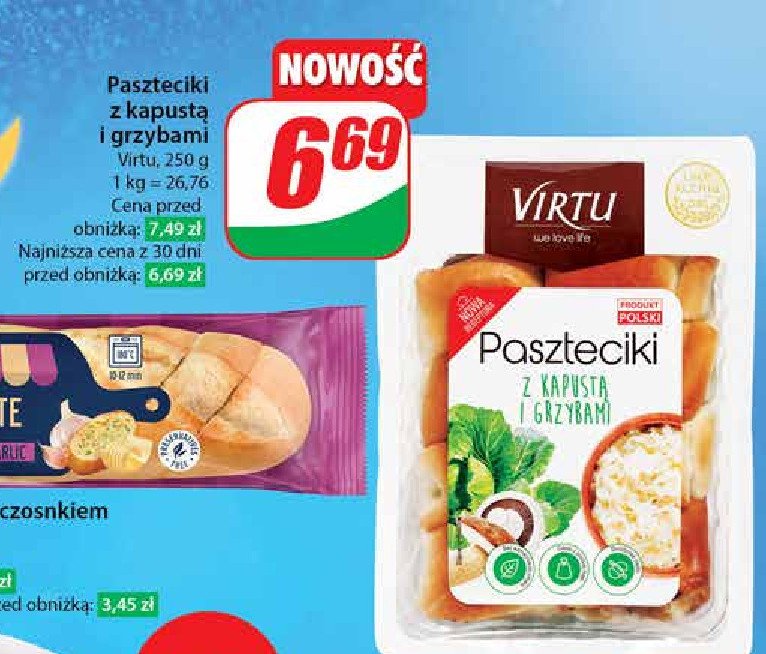 Paszteciki z kapustą i grzybami Virtu promocja w Dino