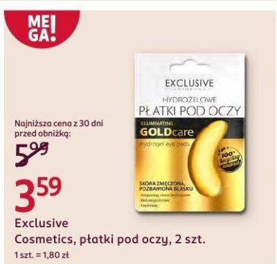 Płatki pod oczy Exclusive Cosmetics 2 szt. promocja w Rossmann