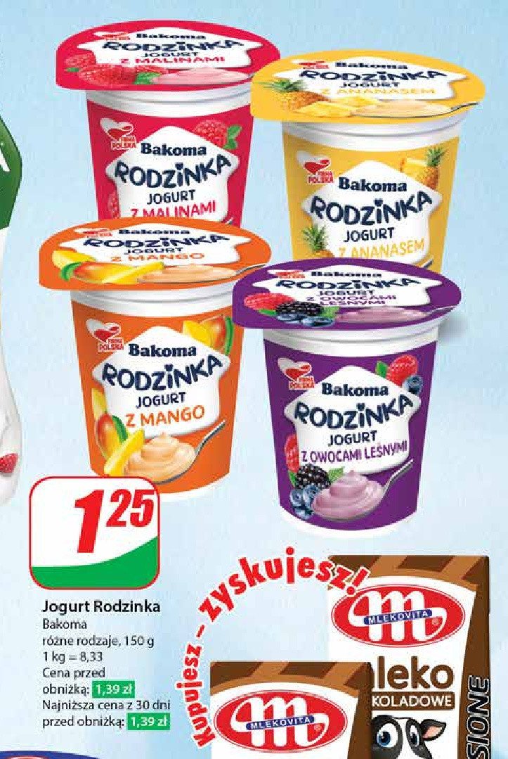 Jogurt z malinami Bakoma rodzinka promocja