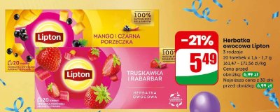 Herbatka owocowa Mango i Czarna Porzeczka promocja w Dino