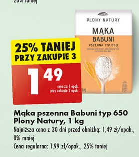 Mąka babuni pszenna typ 650 Plony natury promocja w Biedronka