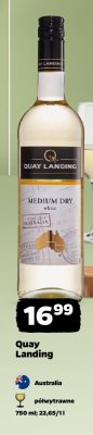 Wino Quay Landing Medium Dry white promocja w Netto