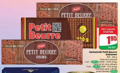 Herbatniki Petit Beurre kakaowe Yarych promocja w Dino