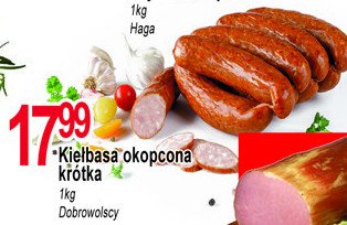 Kiełbasa okopcona krótka Dobrowolscy promocja w Intermarche