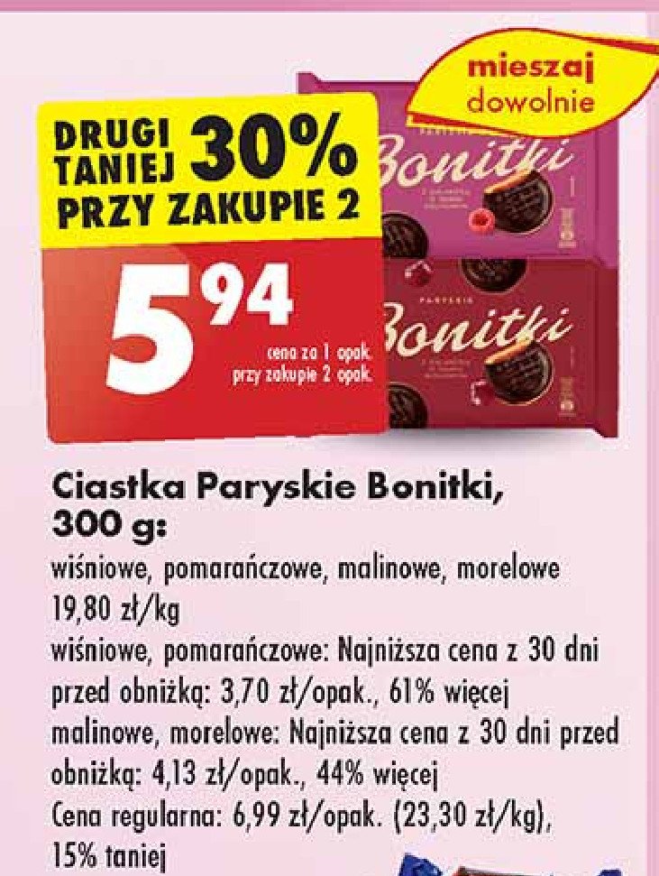 Ciastka paryskie morelowe Bonitki promocja