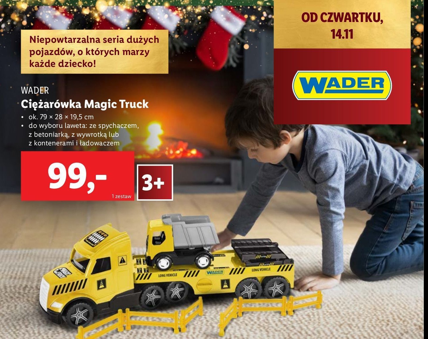 Multi truck ze spychaczem Wader promocja w Lidl