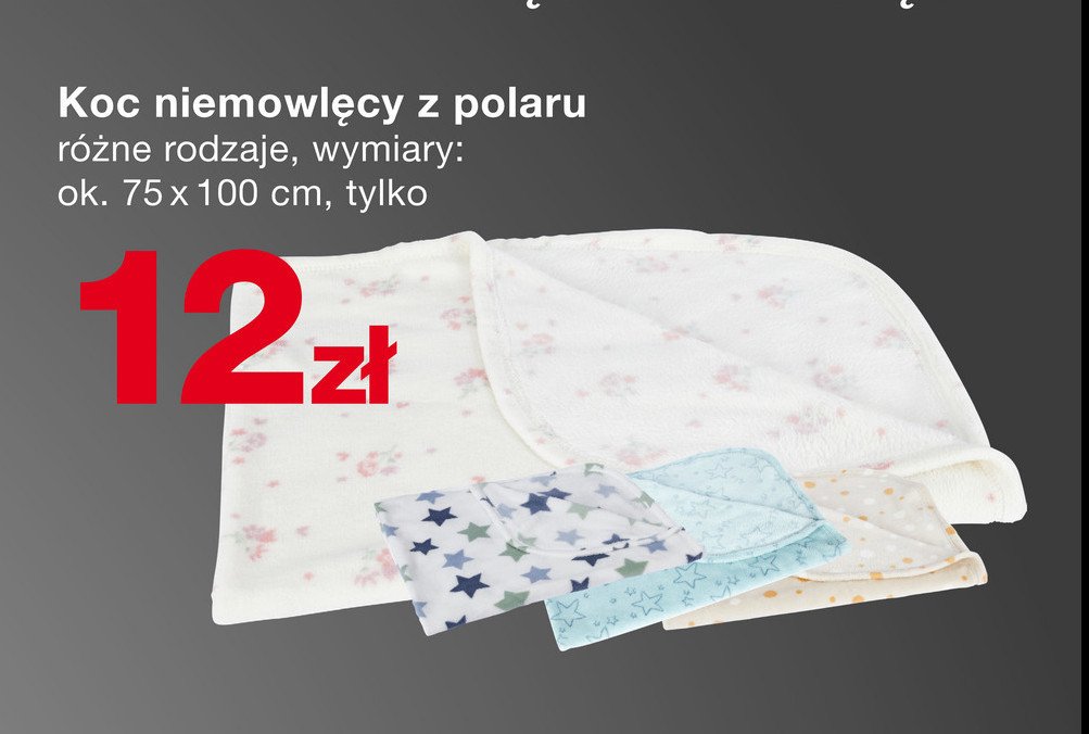 Koc niemowlęcy 75 x 100 cm promocja