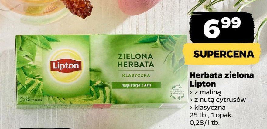 Herbata classic Lipton green tea promocja w Netto
