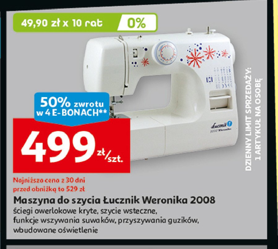 Maszyna do szycia 2008 weronika Łucznik promocja w Auchan