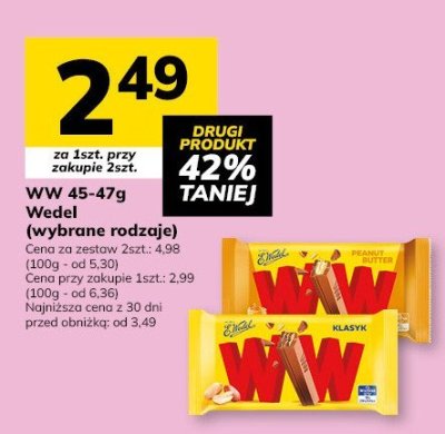 Baton WW 45g Wedel (wybrane rodzaje) promocja w Hitpol