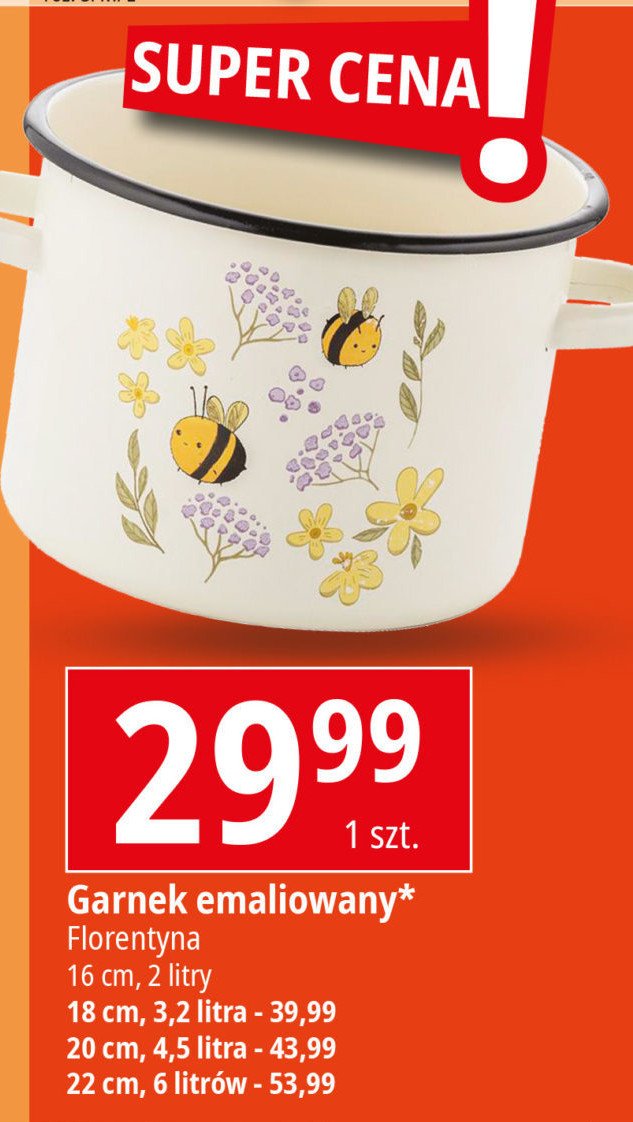Garnek emaliowany 22 cm Florentyna promocja
