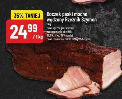 Boczek paski mocno wędzony Rzeźnik Szymon promocja w POLOmarket