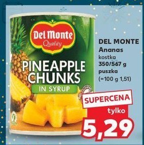 Ananas w syropie w kostce Del monte promocja