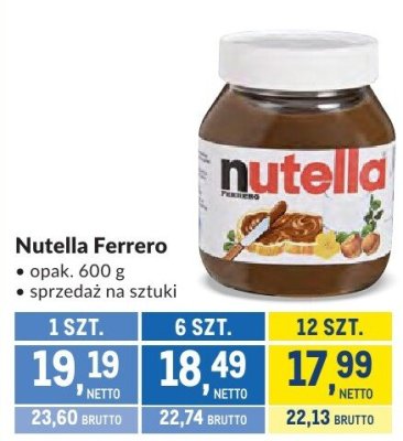 Nutella Ferrero promocja w Makro