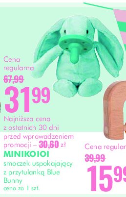 Smoczek z przytulank膮 blue bunny Minikoioi promocja