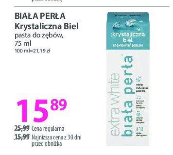 Pasta do zębów krystaliczna biel Biała perła system promocja w Hebe