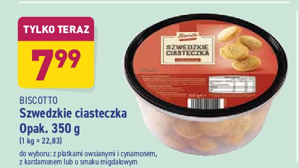 Ciastka szwedzkie z płatkami owsianymi i cynamonem Biscotto promocja