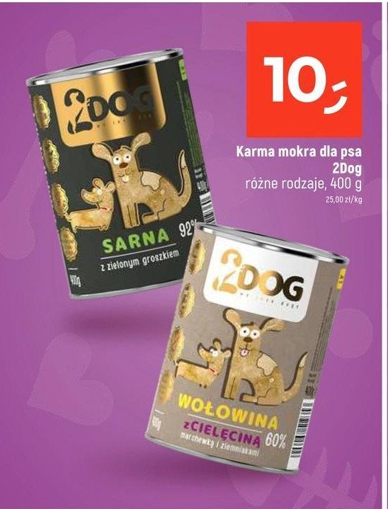 Karma dla psa sarna 2dog promocja w Dealz